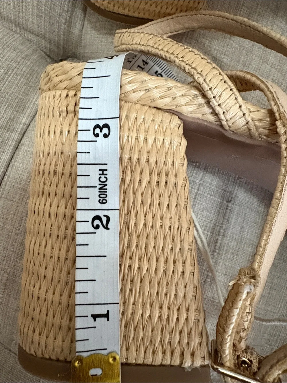 Altar'd State Noha Raffia Knot Beige Braided  Wedge Sandals
